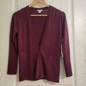 Lewit Merino Wool and Silk Fucia Cardigan